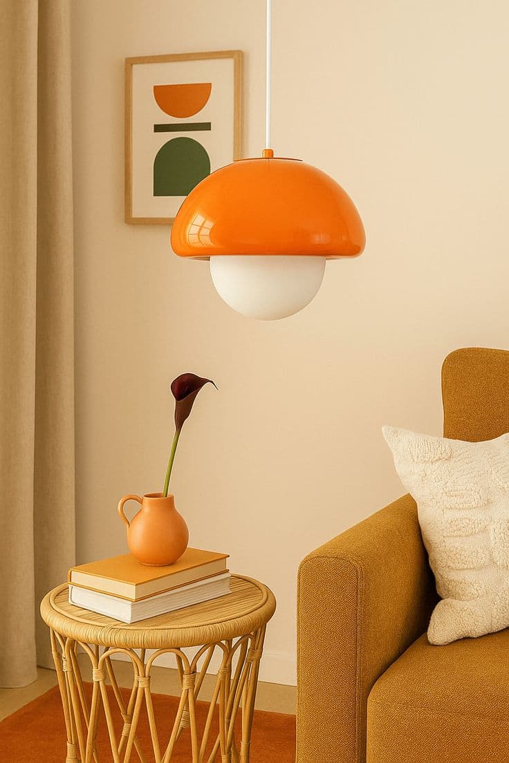 Suspension Champi en verre orange