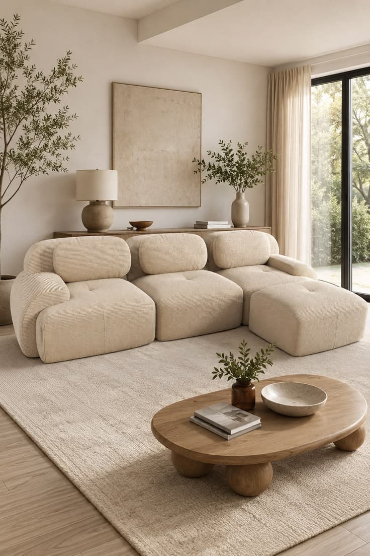 Canapé modulable beige
