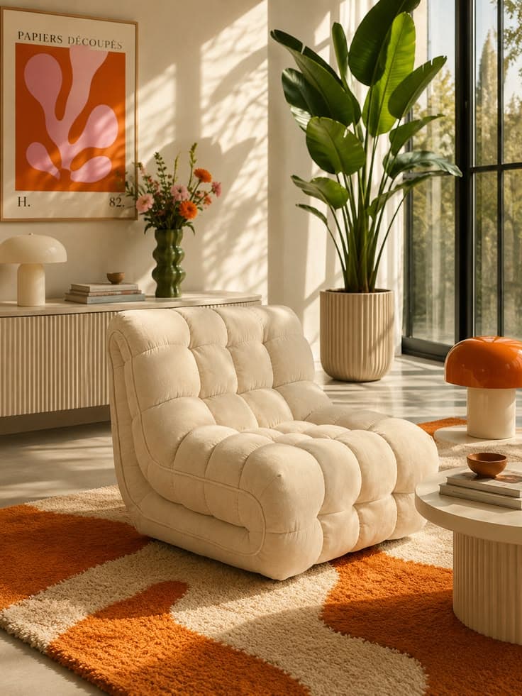 Fauteuil modulable crème
