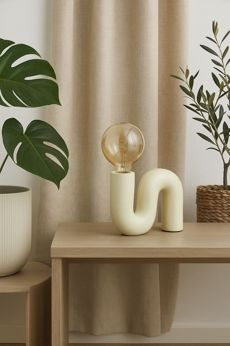 Lampe Pop S en céramique vanille