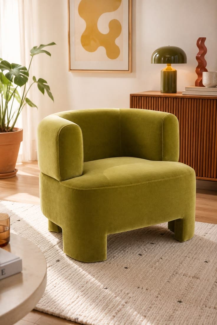 Fauteuil d’appoint vert olive