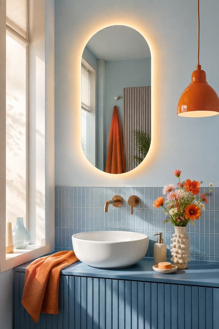 Miroir ovale LED