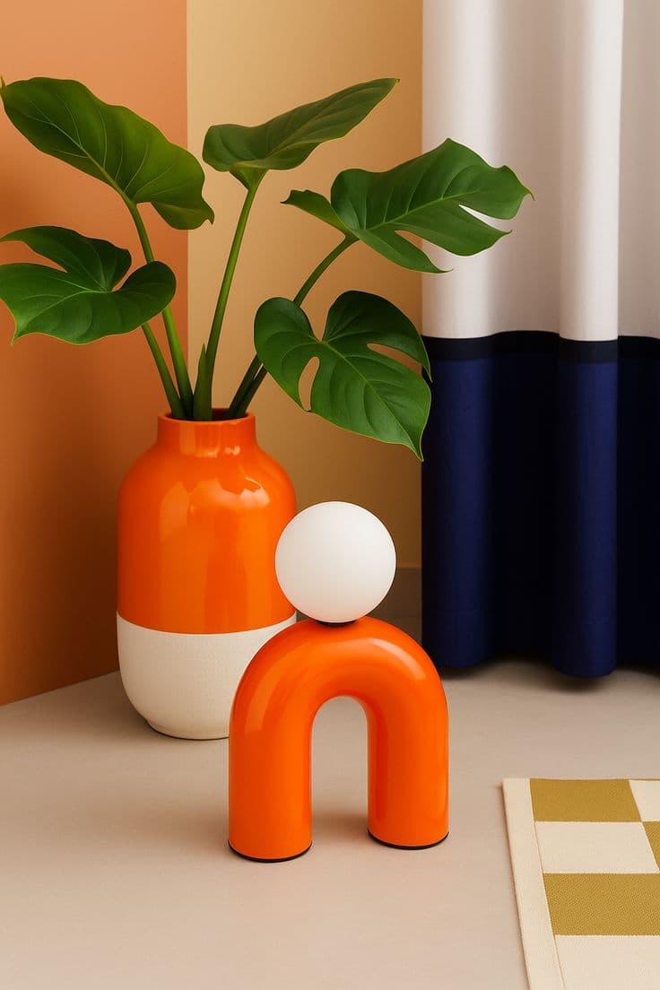 Lampe Pop U en céramique orange