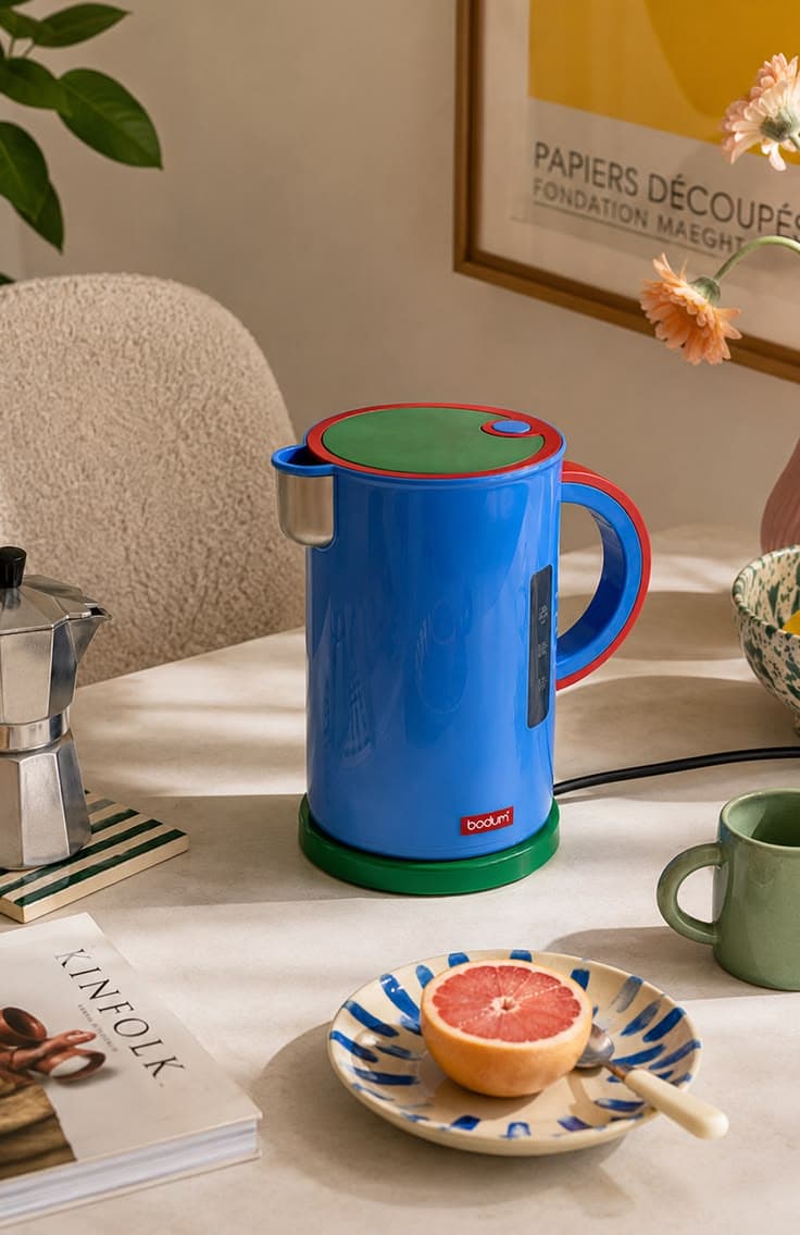Bouilloire MoMA x Bodum bleue