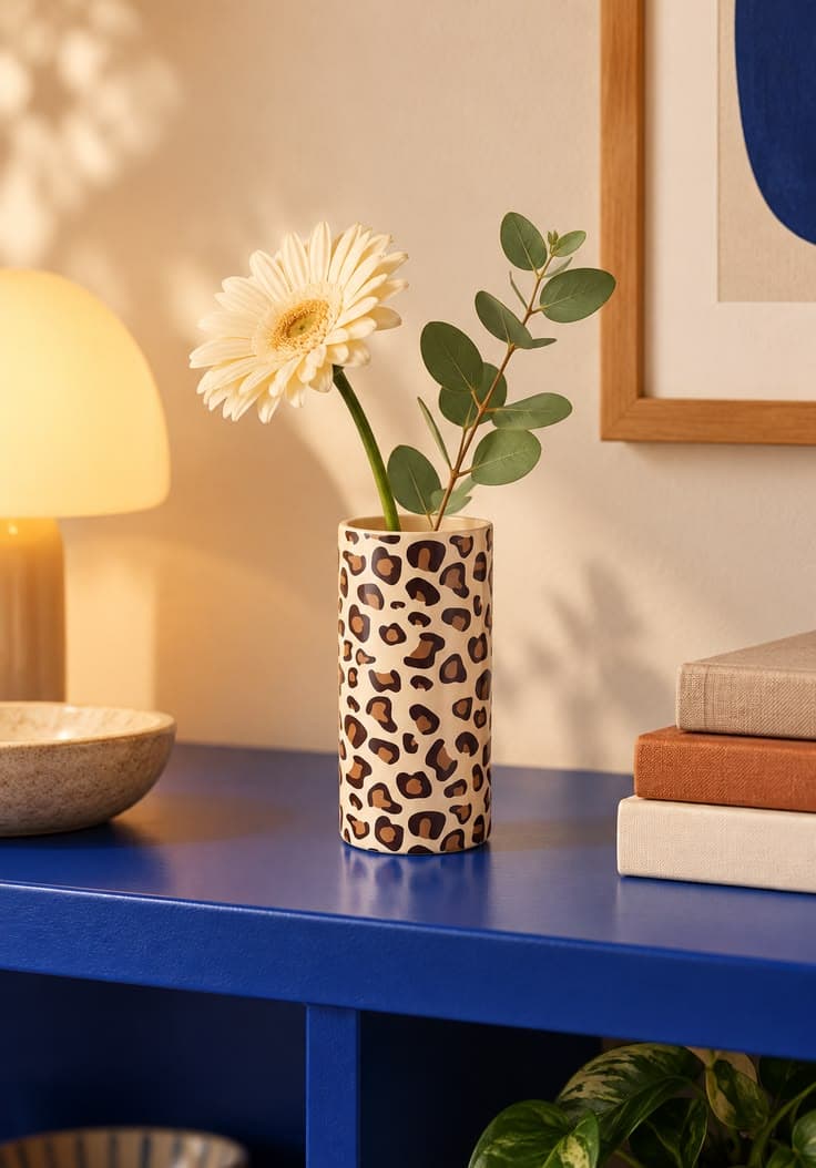 Vase léopard beige