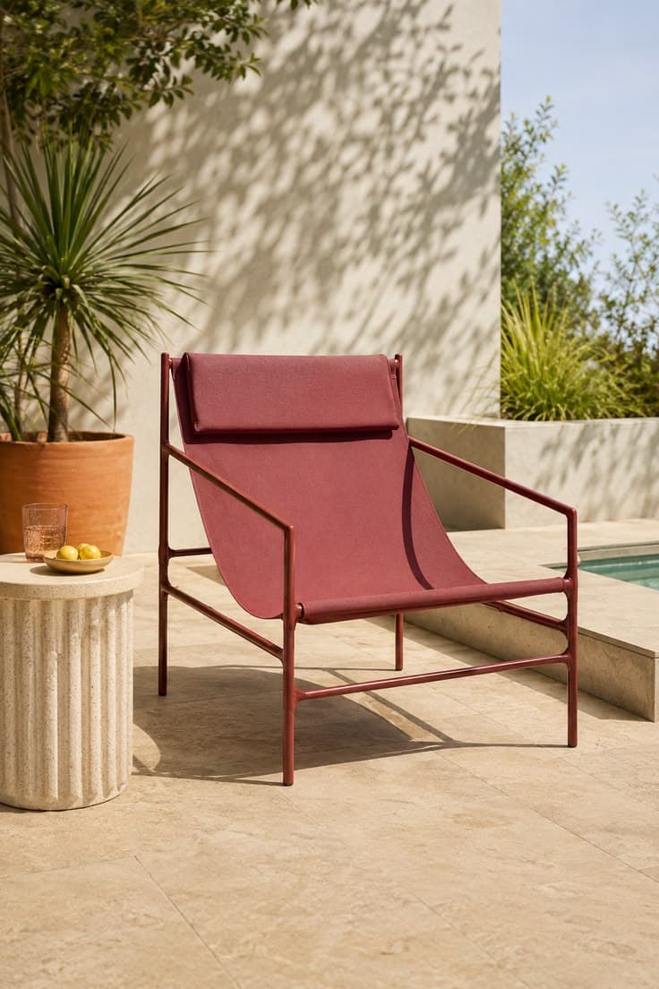 Fauteuil d’extérieur bordeaux