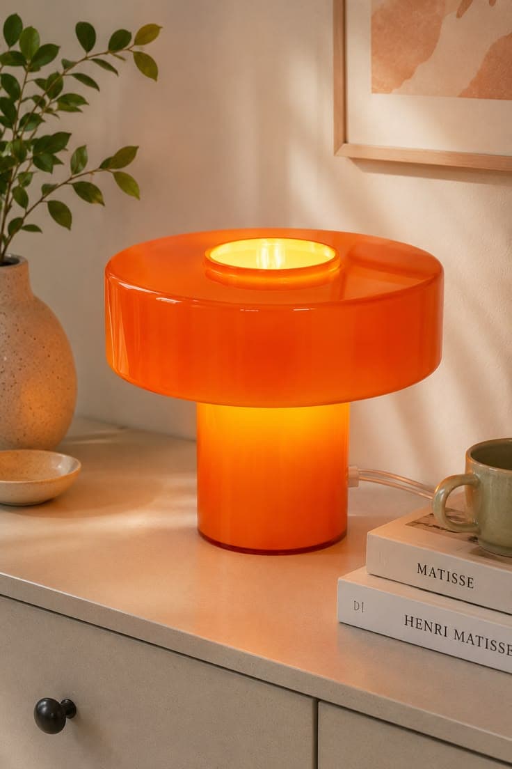 Lampe de table orange