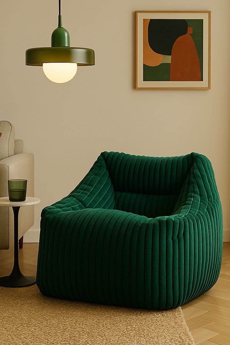 Fauteuil Marco en velours vert