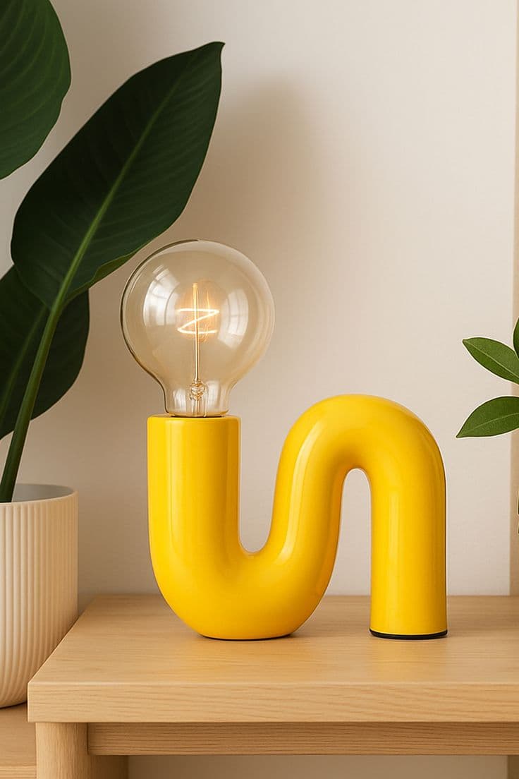 Lampe Pop S en céramique jaune