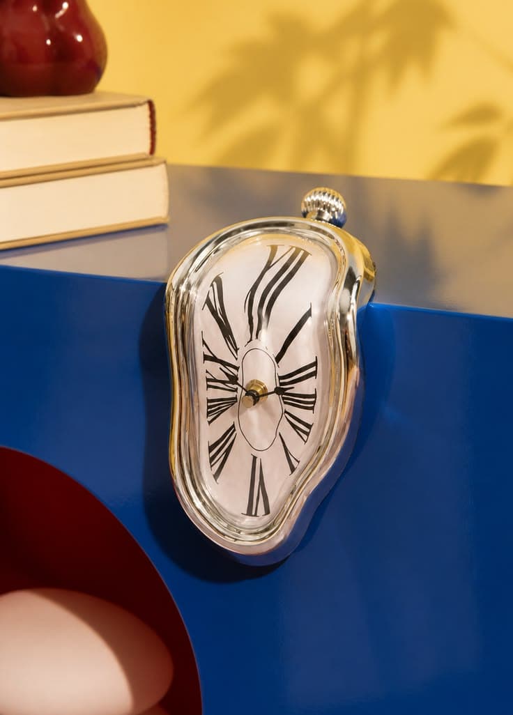 Horloge fondue chromée
