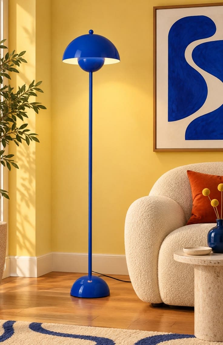 Lampadaire bleu cobalt