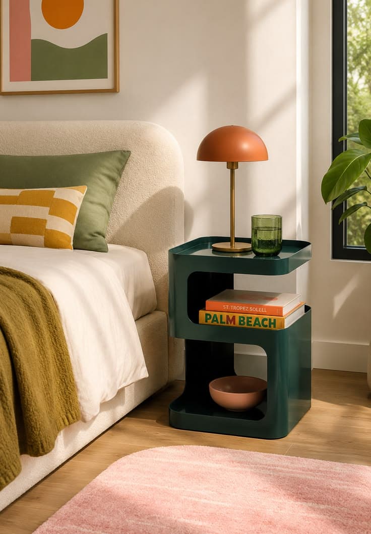 Chevet vert moderne pour chambre colorée