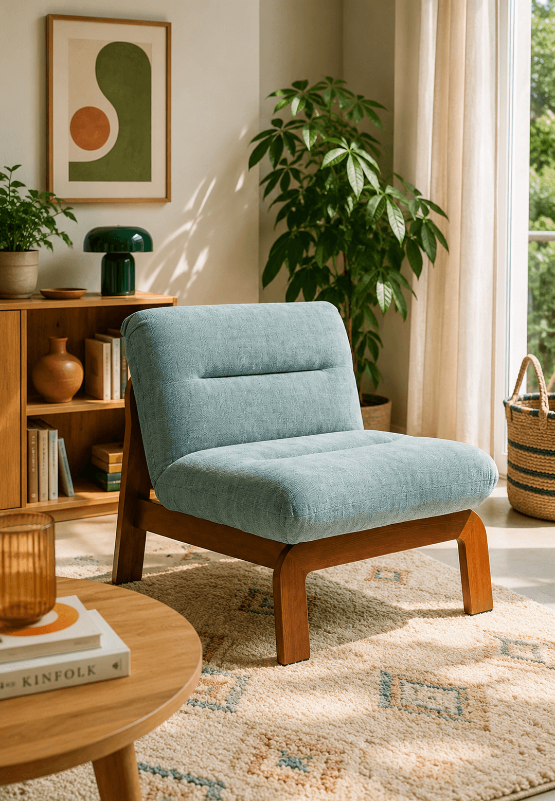 Fauteuil détente bleu clair