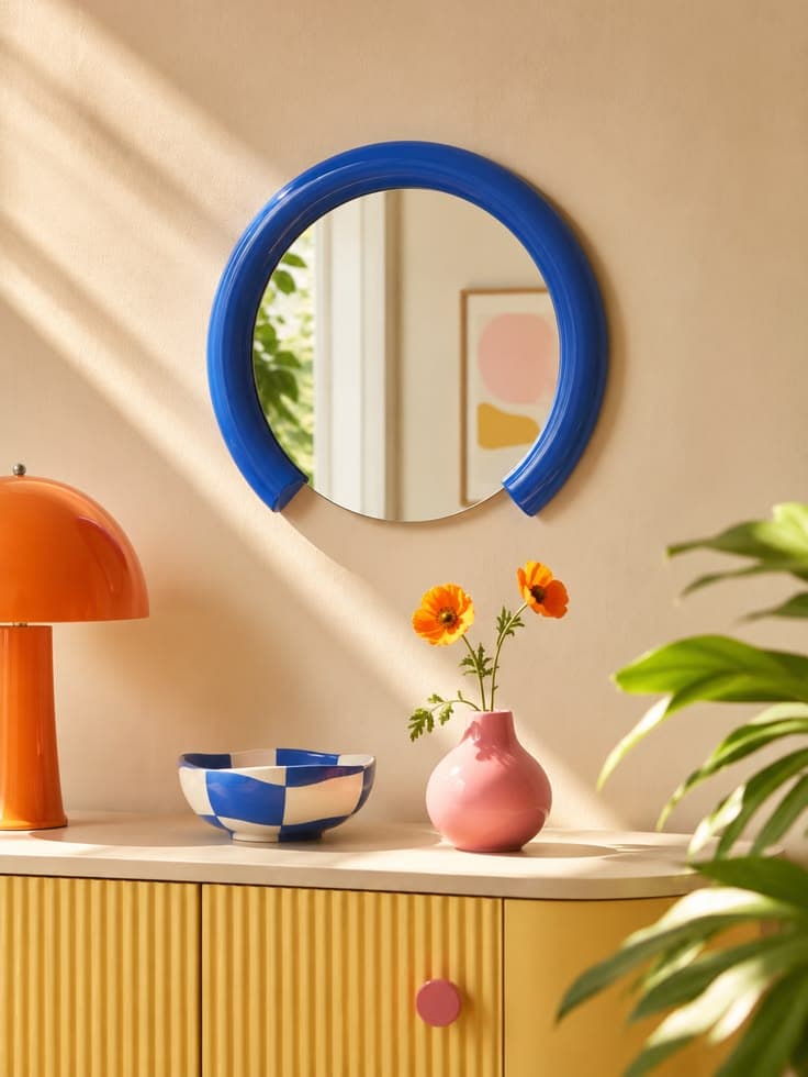 Miroir rond mural