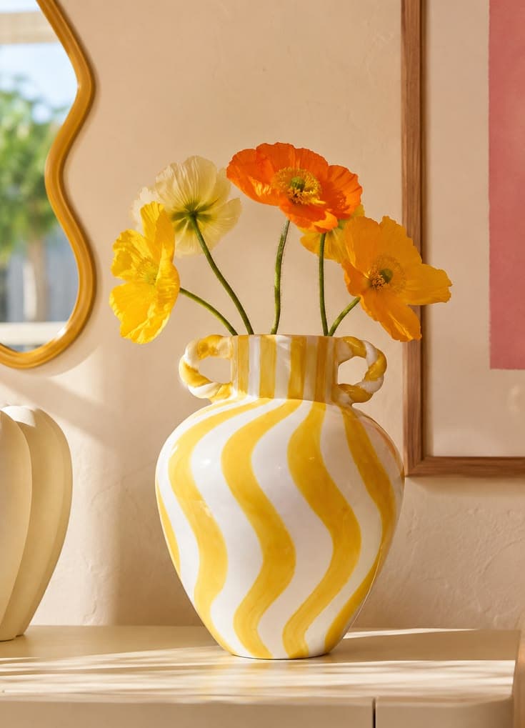 Vase jaune décoratif