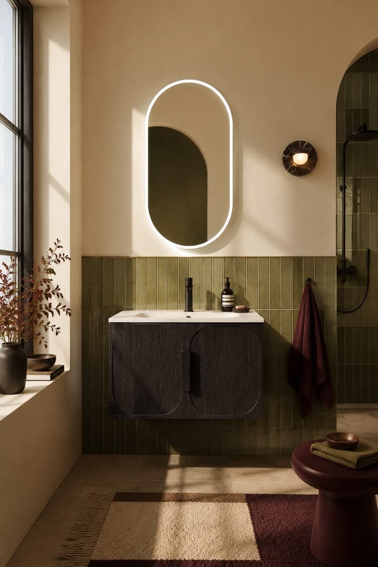Meuble vasque FINN noir suspendu avec vasque intégrée